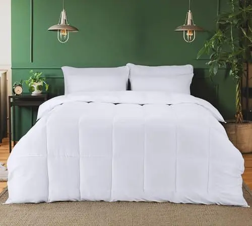 Produktbild: Utopia Bedding Premium Warm Bettdecke 155 x 220 cm, Mikrofaser-Bettdecke für Luxuriösen Ganzjahreskomfort, Stilvolle Steppdecke mit Unglaublich Weicher und Gemütlicher Textur (Weiß)