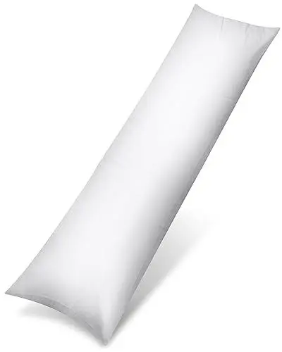 Produktbild: Utopia Bedding Nackenkissen, 40x145 cm Ganzkörperkissen, weiche Hohlfaserfüllung, langes Schwangerschaftskissen zur Unterstützung der Mutterschaft und für Seitenschläfer (Weiß)