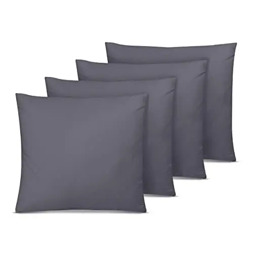Produktbild: Utopia Bedding - Kissenbezug 45x45 4er Set - Kopfkissenbezug 45 x 45 aus 100% gebürsteter Mikrofaser mit Umschlagverschluss - Falten-, verblassen- und schmutzabweisende Kissenbezüge 45x45 - Grau