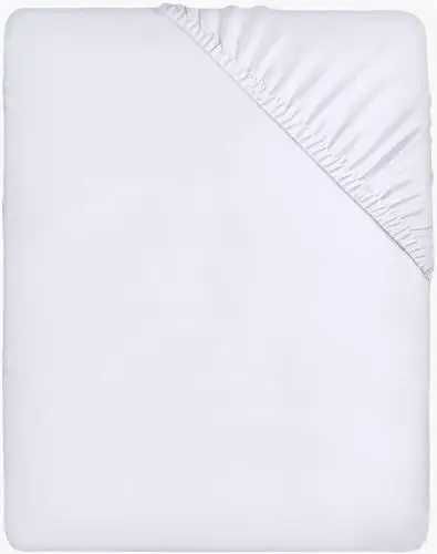 Produktbild: Utopia Bedding - Spannbettlaken 120x190cm - Weiß - Oeko-Tex Zertifiziertes Gebürstete Polyester-Mikrofaser Spannbetttuch - 35 cm Tiefe Tasche