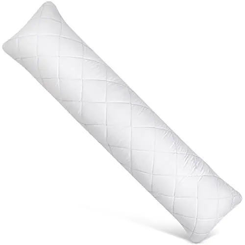 Produktbild: Utopia Bedding gestepptes Körperkissen, 40x145 cm Schwangerschafts- und Umstandskissen, Seitenschläferkissen, weiche Polyesterfüllung (Weiß)