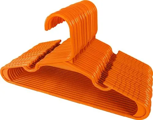 Produktbild: Utopia Home Packung mit 40 Kinderkleiderbügeln - 11,5“ Kunststoff-Baby- und Kinderkleiderbügel für den Kleiderschrank, Für den täglichen Gebrauch, Orange