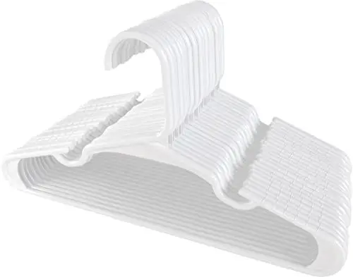 Produktbild: Utopia Home Packung mit 40 Kinderkleiderbügeln - 11,5“ Baby- und Kinderkleiderbügel aus Kunststoff für den Kleiderschrank, Für den täglichen Gebrauch, weiß