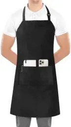 Produktbild: Utopia Kitchen 2 Pack verstellbare Latzschürze für Männer und Frauen mit 2 geräumigen Taschen - Schürzen für Köche BBQ Malerei Backen Kochen - Schwarz