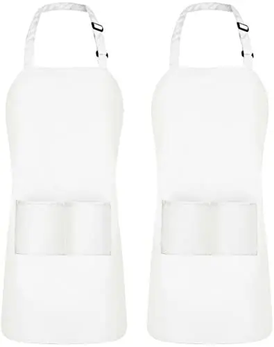 Produktbild: Utopia Kitchen 2 Stück Kochschürze für Damen und Herren wasserbeständig, Unisex Grillschürze mit zwei Taschen und Verstellbarem Nackenband Blau