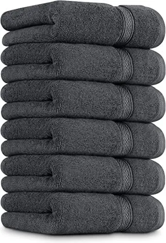 Produktbild: Utopia Towels - Handtücher Set aus Baumwolle - 100% Baumwolle ultraweich und sehr saugfähig, 41x71 cm - 6er Pack (Grau)