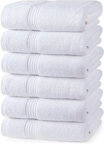 Produktbild: Utopia Towels - Premium Handtücher - 100% gekämmte, ringgesponnene Baumwolle, ultraweich und sehr saugfähig, Dicke Handtücher 41 x 71 CM's, hochwertige Handtücher (6er-Pack, (Weiß)