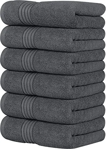 Produktbild: Utopia Towels - Premium Handtücher - 100% gekämmte, ringgesponnene Baumwolle, ultraweich und sehr saugfähig, Dicke Handtücher 41 x 71 CM's, hochwertige Handtücher (6er-Pack, Grau)