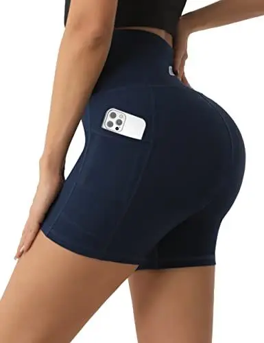 Produktbild: UUE Sporthose Radlerhose Damen Kurze mit Taschen, High Waist Sport Leggings Fitness Blickdichte Gym Biker Shorts