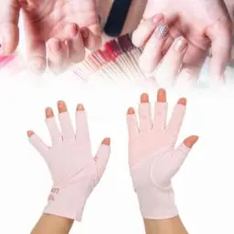 Produktbild: UV Handschuhe Anti-UV Schutz für Gel-Nagel-Lampen-Maniküre- UV-Schutz Dehnbare Atmungsaktive Fingerlose Nagel Pflege Nagel-Lampen Maniküre Handschuhe für Den Heimsalon(Rosa)