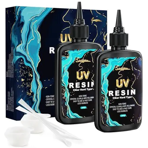 Produktbild: UV Harz 500g, Upgrade UV Resin hart kristallklares Transparentes UV epoxidharz für DIY Kunst, Schmuck, Gießen und Beschichten - Geruchsarmer Ultravioletter Harz klar