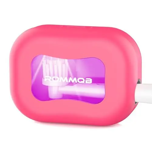 Produktbild: UV Zahnbürste Sterilisator Desinfektionsmittel, ROMMQB Elektrische Zahnbürste Sanitizer Case mit Violettem Licht, Mini Cleaner Case, Smart Home Travel Zahnbürste Box für Alle Zahnbürsten (Rot)