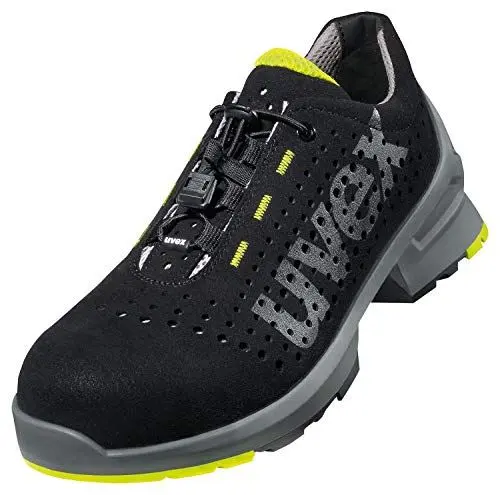 Produktbild: Uvex 1 gelochter Halbschuh, Sicherheitsschuhe S1 SRC, Arbeitsschuhe für Damen & Herren, Schwarz/Lime - Gr. 47