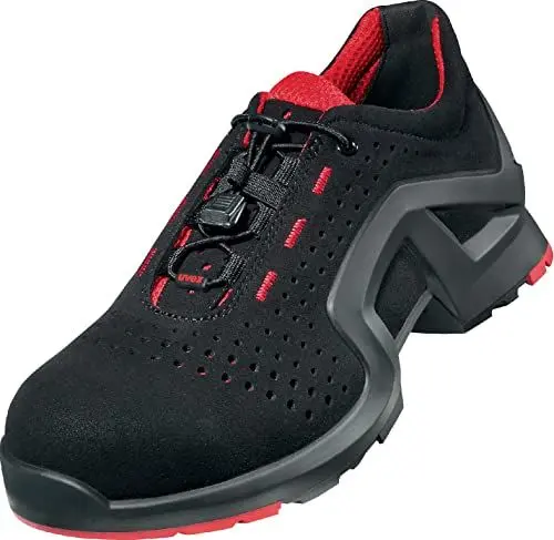 Produktbild: Uvex 1 x-tended Support Halbschuh, Sicherheitsschuhe S1 SRC, Arbeitsschuhe für Damen & Herren, Schwarz/Rot, Größe 43