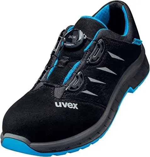 Produktbild: Uvex 2 Trend Halbschuh mit BOA Fit System, Sicherheitsschuhe S1 P SRC, Arbeitsschuhe für Herren, Schwarz/Blau, Größe 45
