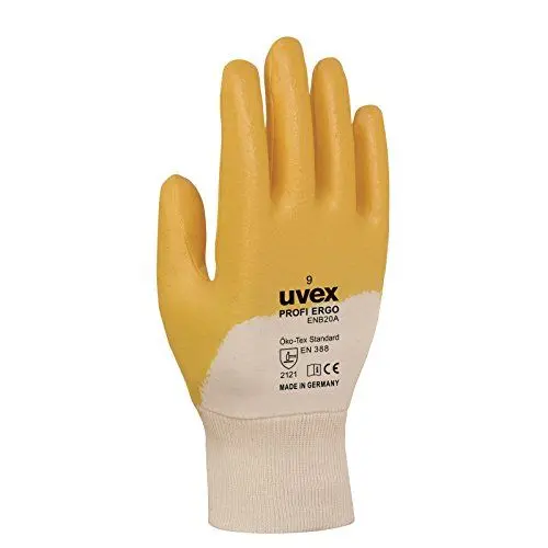 Produktbild: Uvex 60148 6 Profi Ergo enb20 Sicherheit Handschuh, Größe: 6, weiß, orange