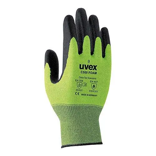 Produktbild: Uvex Ruvex-C500Foam_9 Schutzhandschuhe, Grün-Schwarz, 9 Größe, 1 Paar