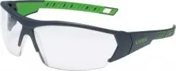 Produktbild: Uvex i-works Schutzbrille, Arbeitsschutzbrille mit supravision excellence Technologie, kratzfest & beschlagfrei, UV400-Schutz, Anthrazit-Grün/Transparent