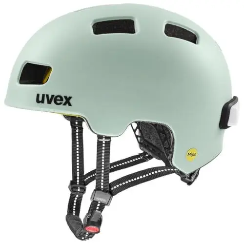 Produktbild: uvex City 4 MIPS - Leichter City-Helm für Damen und Herren - MIPS-Sysytem - inkl. LED-Licht - Light Jade matt - 55-58 cm