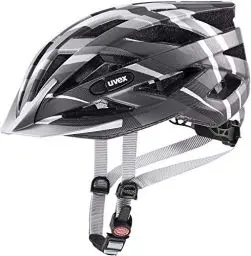 Produktbild: uvex air wing cc - leichter Allround-Helm für Damen und Herren - individuelle Größenanpassung - waschbare Innenausstattung - black - silver matt - 52-57 cm