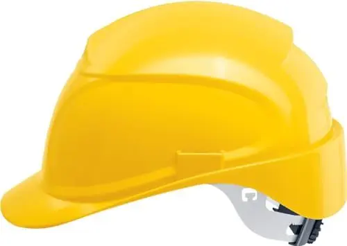 Produktbild: uvex airwing B-WR - Schutzhelm mit Drehradsystem für stufenlose Weitenregulierung - belüftet & komfortabel - gelb - Größe 52 bis 61 cm