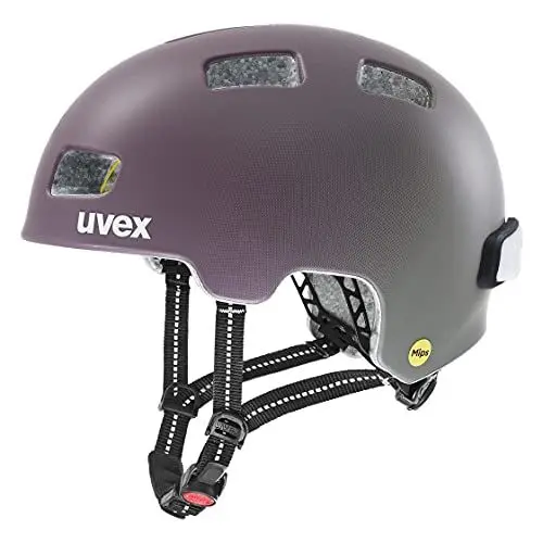 Produktbild: uvex City 4 MIPS - Leichter City-Helm für Damen und Herren - MIPS-Sysytem - inkl. LED-Licht - Plum matt - 55-58 cm