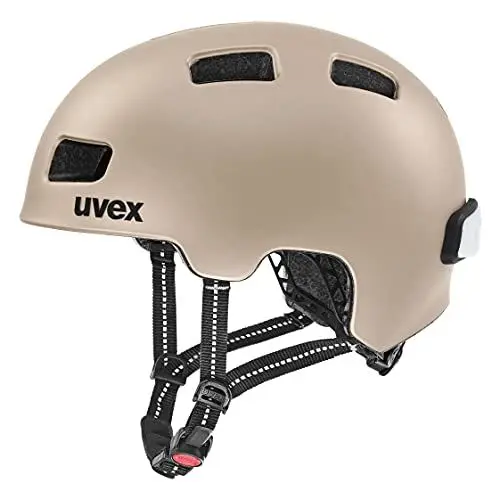 Produktbild: uvex City 4 - Leichter City-Helm für Damen und Herren - individuelle Größenanpassung - inkl. LED-Licht - Soft Gold matt - 55-58 cm