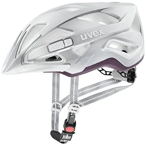 Produktbild: uvex city active - sicherer City-Helm für Damen und Herren - inkl. LED-Licht - individuelle Größenanpassung - silver plum matt - 56-60 cm