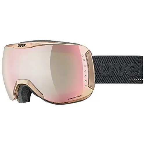 Produktbild: uvex dh 2100 WE Glamour - Skibrille für Damen und Herren - konstraststeigernd - verzerrungsfreie Sicht - chrome shiny/rose-green - one size