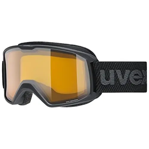 Produktbild: uvex elemnt LGL - Skibrille für Damen und Herren - konstrastverstärkend - vergrößertes, beschlagfreies Sichtfeld - black/lasergold lite-clear - one size