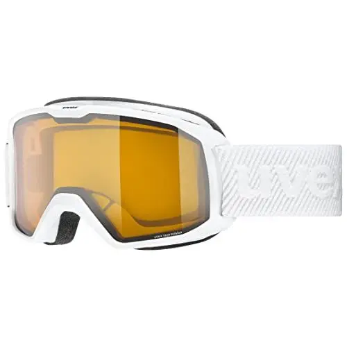 Produktbild: uvex elemnt LGL - Skibrille für Damen und Herren - konstrastverstärkend - vergrößertes, beschlagfreies Sichtfeld - white/lasergold lite-clear - one size