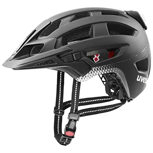 Produktbild: uvex finale light 2.0 - sicherer City-Helm für Damen und Herren - inkl. LED-Licht - waschbare Innenausstattung - black-silver matt - 56-61 cm