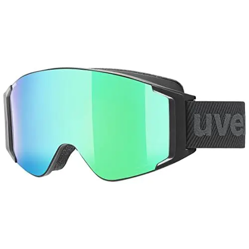 Produktbild: uvex g.gl 3000 TO - Skibrille für Damen und Herren - mit Wechselscheibe - vergrößertes, beschlagfreies Sichtfeld - black matt/green-clear - one size