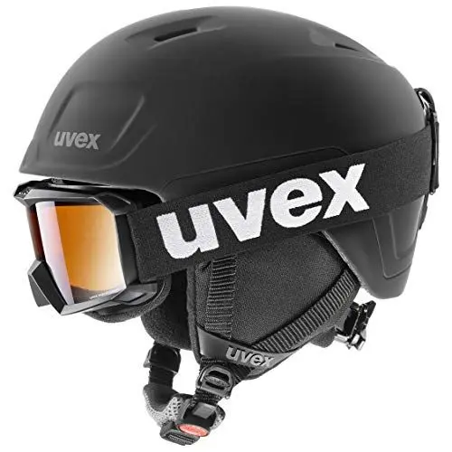 Produktbild: uvex heyya pro Set - Leichter Skihelm & Skibrille für Kinder - individuelle Größenanpassung - beschlagfrei - Black - 51-55 cm