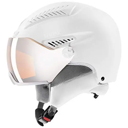Produktbild: uvex hlmt 600 Visor - robuster Skihelm für Damen und Herren - individuelle Größenanpassung - mit Visier - All White matt - 55-57 cm