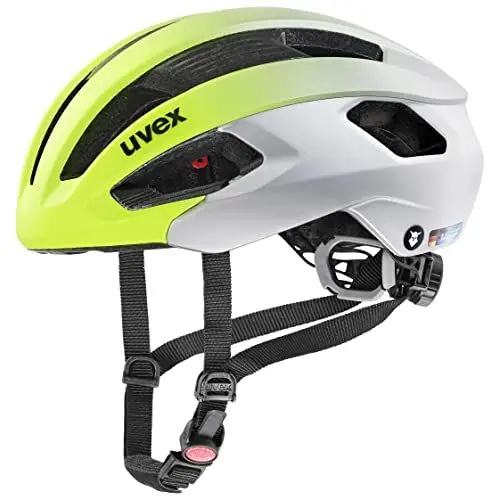 Produktbild: uvex rise cc Tocsen - sicherer Performance-Helm für Damen und Herren - inkl. Tocsen-Sturzsensor - optimierte Belüftung - neon yellow - silver matt - 56-59 cm
