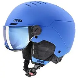 Produktbild: uvex Rocket jr Visor - robuster Skihelm für Kinder - Filterkategorie 2 - optimierte Belüftung - Blue matt - 54-58 cm