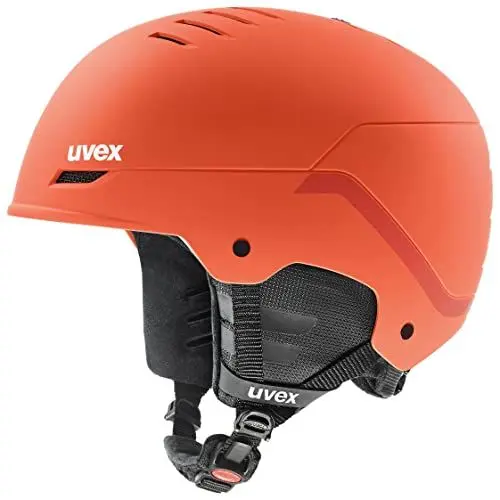 Produktbild: uvex Wanted - robuster Skihelm für Damen und Herren - individuelle Größenanpassung - Nackenwärmer - Fierce red Stripes matt - 58-61 cm
