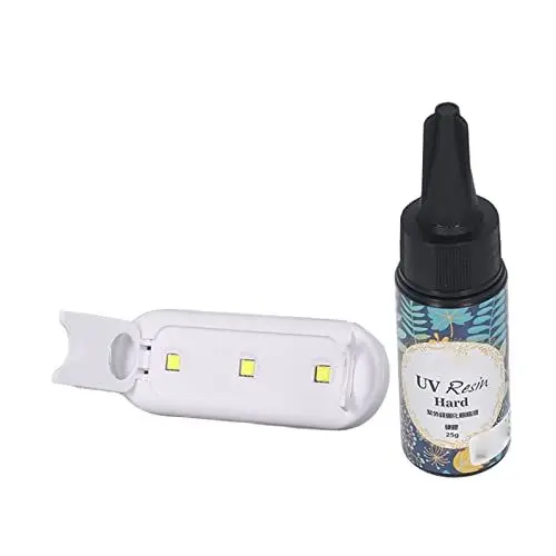 Produktbild: UV-Harz-Set, Schmuckherstellung, Handyhüllen, Basteln, Anfänger, DIY-UV-Kleber-Set mit UV-Licht-Epoxid-Härtungslampe (Blaues Etikett)