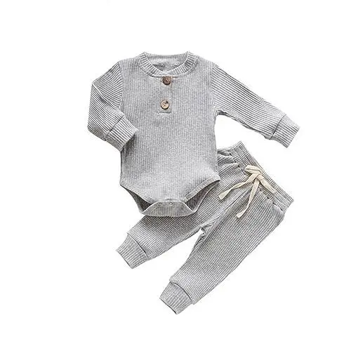 Produktbild: Uwdiohq Bestellung Sonderangebote Langärmliger, einfarbiger, gestreifter Strick-Top-Krabbelhosenanzug für für Mädchen im von 0 bis 4 Jahren Baby Gewand Mädchen Neugeboren K Sale Angebote Bestellung