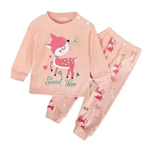 Produktbild: Uwdiohq Day Prime 2024 Mädchen Kleinkind Weiche Pyjamas Kleinkind Cartoon Prints Langarm Nachtwäsche Sets Maus Kleid Kinder Newborn Kleidung Mädchen Baby Outfits Maedche Sonderangebote Schnäppchen