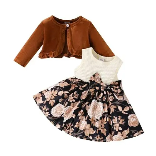 Produktbild: Uwdiohq Day Prime 2024 Europa und die Vereinigten Staaten Baby Mädchen und Winter Langarm Mantel + Kleid Set 0 3 Mädchen Plüsch Mantel Weste Rock Stirnband Baby Mädchen Geschenk 6 Meine Bestellung