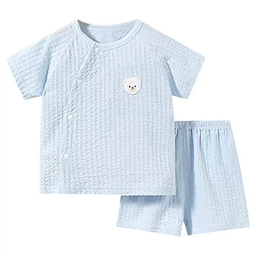 Produktbild: Uwdiohq Heut Angebot Sonderangebote Sommer-Kleinkind-einfarbige atmungsaktive Kurzarm-Shorts Lässiger Heimanzug für 0 bis 3 2 Mit Halloween Kleidung Mädchen Baby Shorts Maed Meine Bestellungen Sale