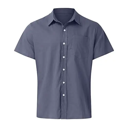 Produktbild: Uwdiohq Prime Deal Days 2025 Herren Tshirt Slim Fit Rockabilly Outfit 50Er Arbeitskleidung Hemden Kurzarm Bügelfrei Hemd Weiß Meine Bestellungen