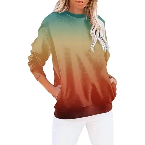 Produktbild: Uwdiohq Pulli Damen Sweatshirt Blau Grünes Fledermaus Shirt Frauen Kleidung Longshirt Rollkragenpullover Zipper Hoodie Partyoutfits Waffle Schwarzes Longsleeve Weihnachtspulli Herbstliche Oberteile