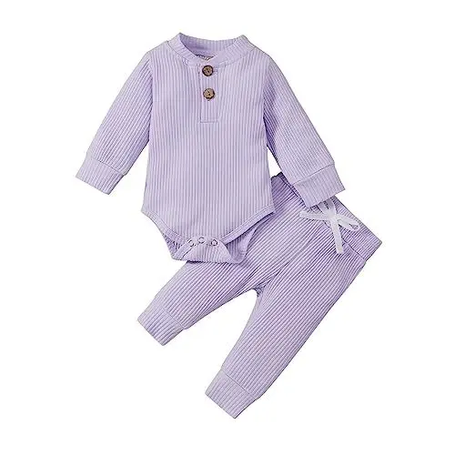 Produktbild: Uwdiohq Sale Angebote Neugeborenen Baby Mädchen Junge Kleidung 3 6 12 18 24 Monate Outfits Langarm Gestrickte Baumwolle Strampler Hosen Infant Winter Sets 1 Mädchen Outfit Sale Angebote Bestellung