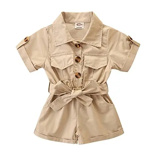Produktbild: Uwdiohq Sale Angebote Sommer-Mädchen-Kurzarm-stylischer Cargo-Overall Overall Mädchen Sommer Kurze Hose Mädchen 122 Babykleidung Maedchen 50 Neugeborenen Erstausstattung Set Baby Meine Bestellung