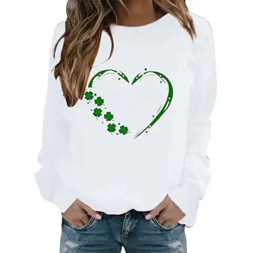 Produktbild: Generisch Hoodie Damen Oversize Sweatshirt Kapuzenpullover für Frauen Casual Tops Sweatshirts Liebe Muster Druck Sweatjacke St. 's Day Geschenk Kapuzenpullover