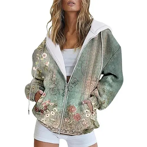 Produktbild: Uwdiohq Same Day Angebote Sale Sommer Hoodie Damen Dünn Oster Pullover Lange Sweatjacke Mit Kapuze Sweatshirt Groesse S Outdoor Sonderangebote Schnäppchen