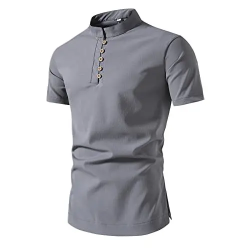 Produktbild: Uwdiohq Single Day 2025 Angebote Sport Tshirts Herren Baumwolle Leinen Kleidung Oxford Button Down Hemd Buissenes Kurzarm Hellblau Meine Bestellungen
